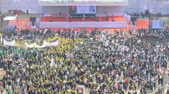 তারেক রহমানের প্রথম নির্বাচনি জনসভা, সিলেট আলিয়া মাদ্রাসা মাঠে জনসমুদ্র