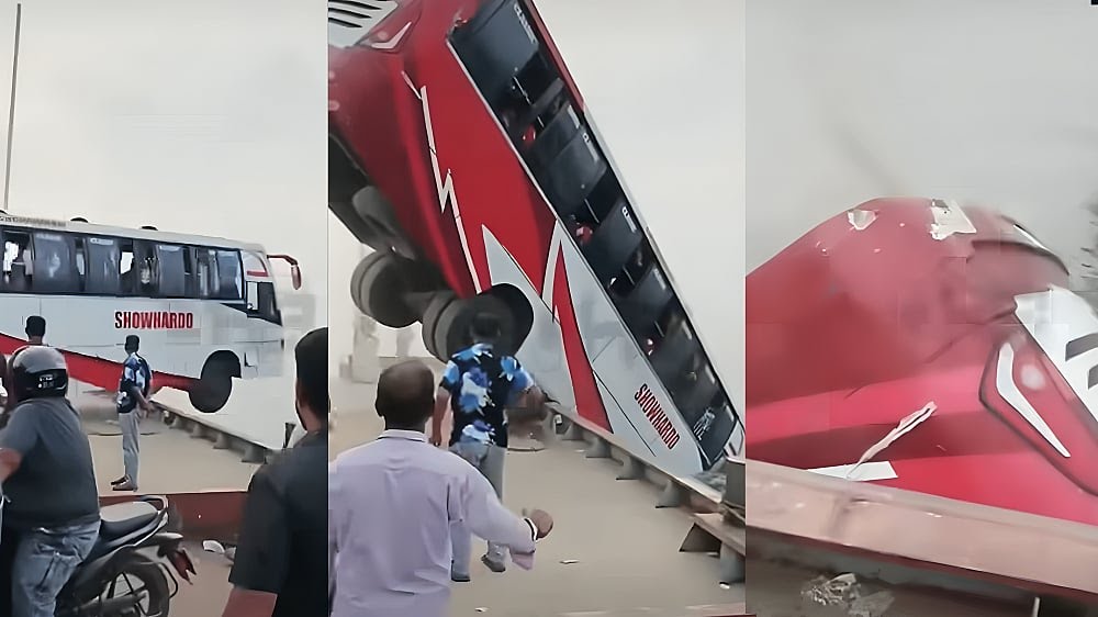 ৪০ যাত্রী নিয়ে পদ্মা নদীতে পড়লো বাস, দু’জনের লাশ উদ্ধার