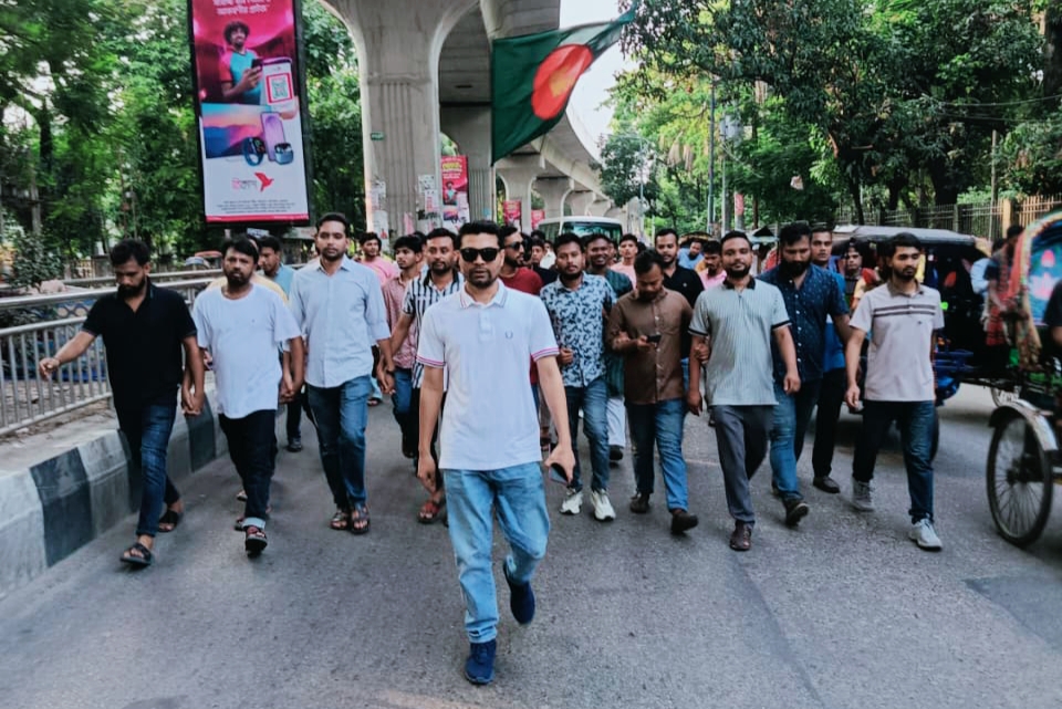নিষিদ্ধ ছাত্রলীগের অপতৎপরতা ঠেকাতে রাজধানীতে ছাত্রদল নেতা আব্দুল্লাহ আল মামুন বাপ্পির শোডাউন