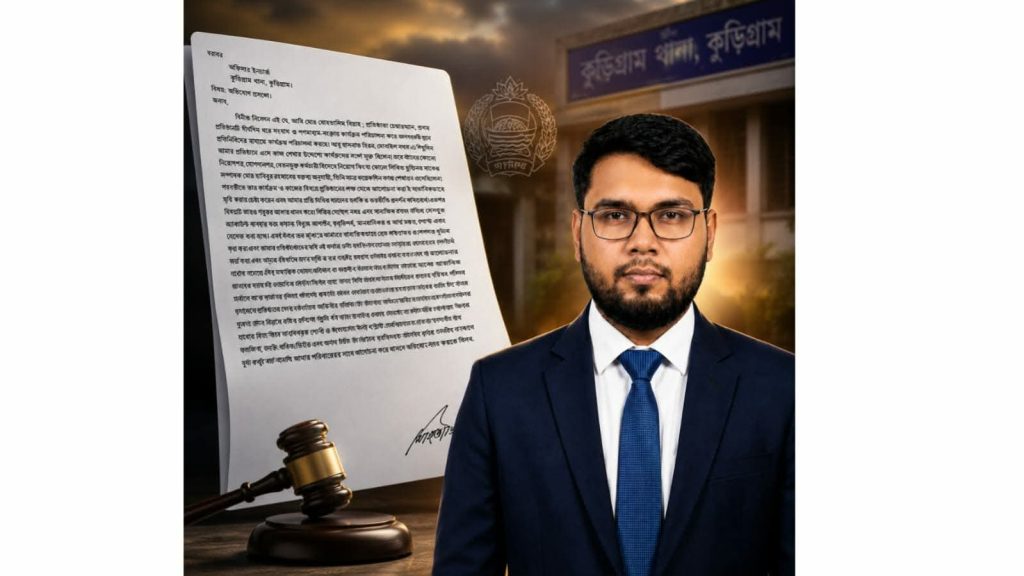 হুমকি, হয়রানি ও ফেসবুকে অপপ্রচারের অভিযোগ: কুড়িগ্রাম থানায় প্রথম টিভির চেয়ারম্যানের লিখিত অভিযোগ